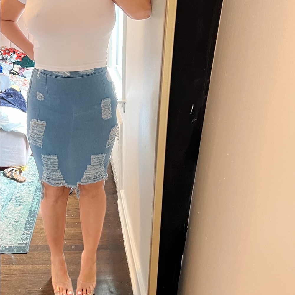 Denim pencil skirt never used with tags
